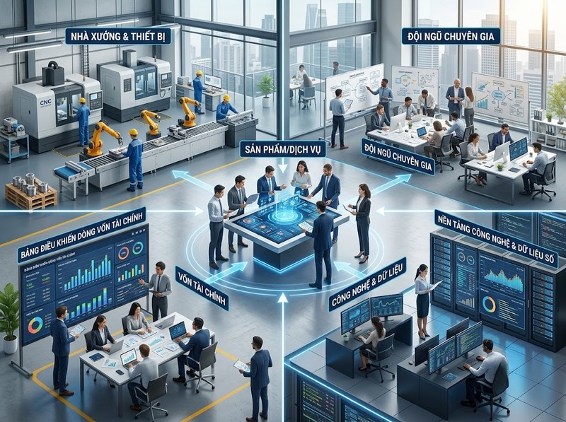 Nguồn lực chính mô hình kinh doanh cần có để tạo và cung cấp giá trị